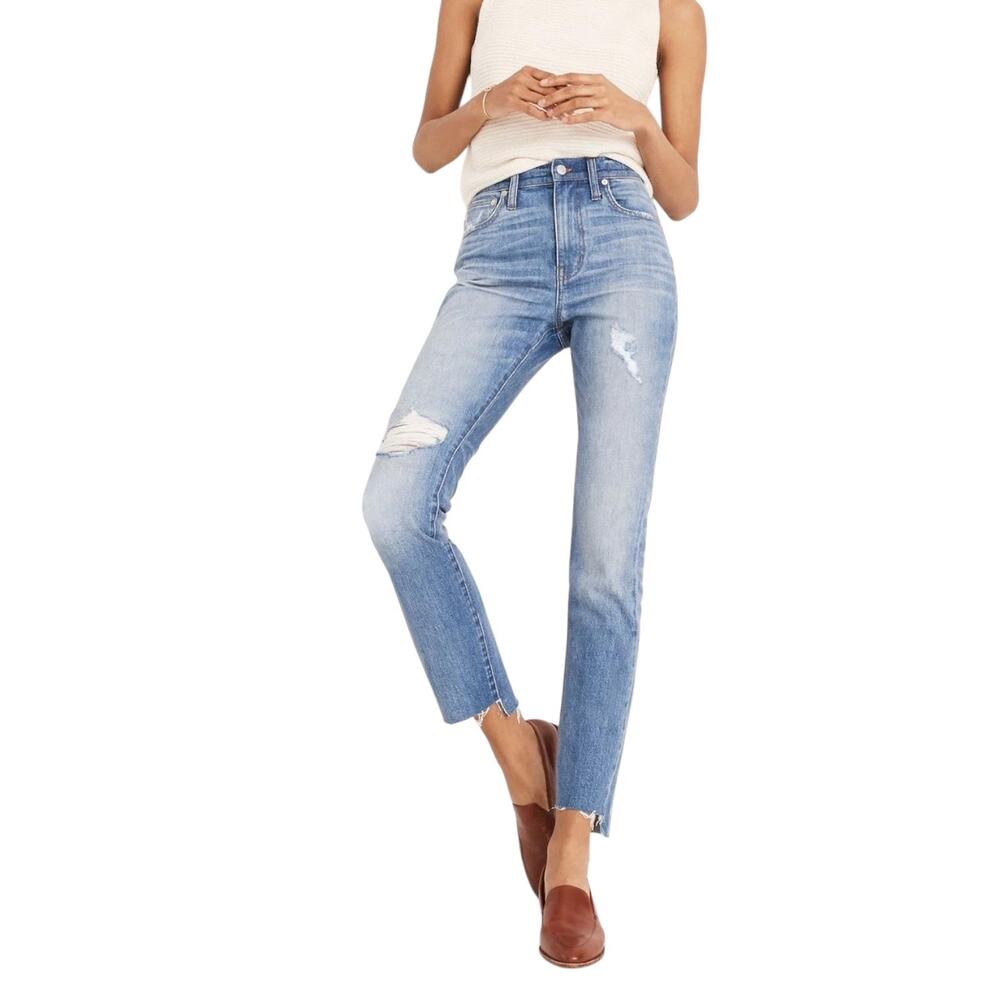 Madewell The High-Rise Slim Boyjean in Lita Wash: Step-Hem Edition - 25